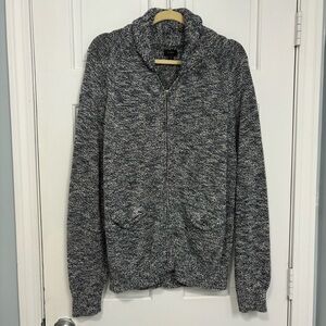 J.‎ Crew Zip-Up Shawl Collar Cardigan Men’s CL Chunky Knit Sweater 100% Cotton
